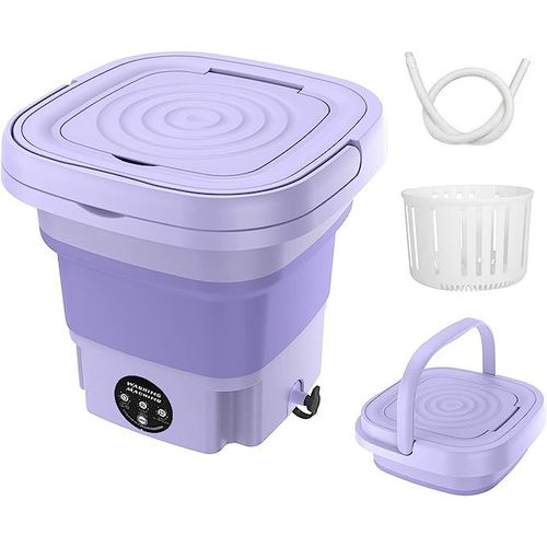 Machine  laver portable avec essoreuse,mini nettoyeur automatique de sous-vtements et de chaussettes,machine  laver centrifuge pliable,sche-linge de voyage,8L - Type 8L purple