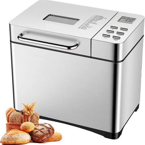 Machine  Pain 650 W,Machine  Pain En Acier Inoxydable,Machine  Pain Numrique Avec Distributeur Automatique De Noix,Minuterie De 15 Heures Et Maintien Au Chaud De 1 Heure,17 Programmes De Cuisson