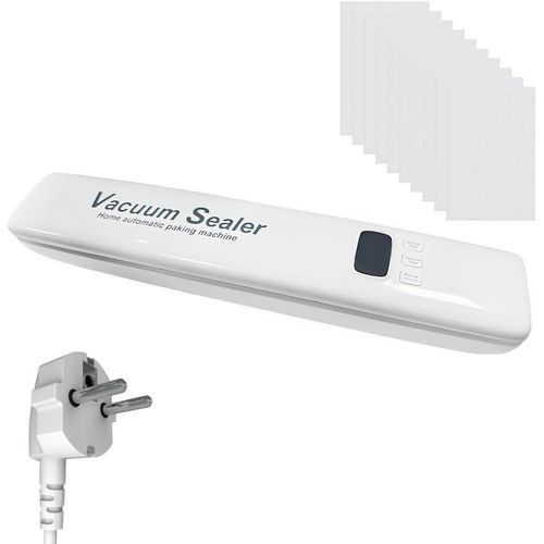 Machine  Sceller Sous Vide, 60 Kpa Appareil Mise Sous Vide Emballer, 25Cm Scelleuse Automatique Aliments D'Aspiration Avec 10 Sacs Pour Sceller Les Aliments Secs Et Humides
