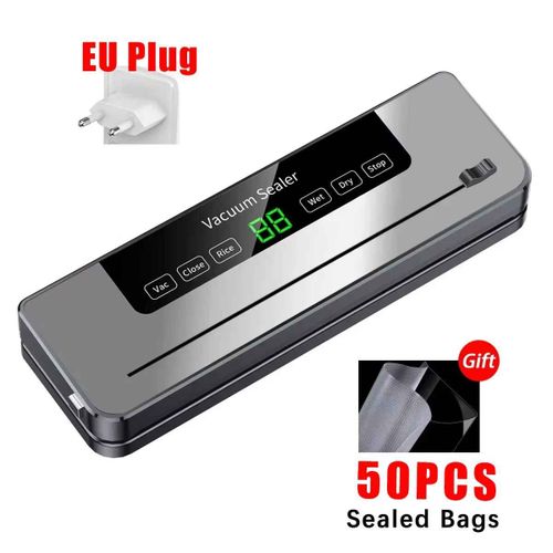 Machine  sceller sous vide lectrique,sceau d'emballage alimentaire sec/humide pour garder les boutons tactiles frais,affichage numrique,nettoyage dtachable - Type EU Plug 50 bags