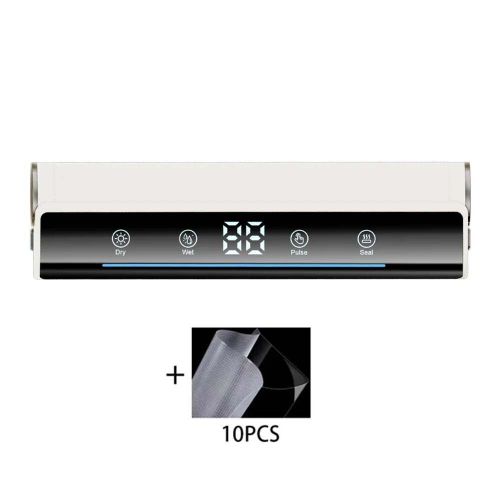 Machine d'emballage sous vide de cuisine avec cran tactile et affichage numrique,machine d'emballage sous vide avec invite vocale,livre avec 10 sacs - Type F6018-white