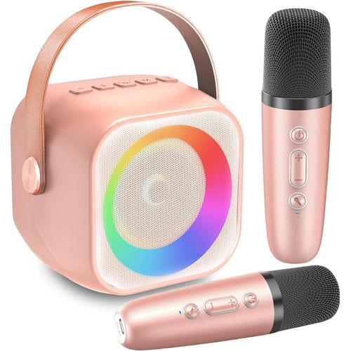 Machine de Karaok avec 2 Micro sans Fil Bluetooth HiFi Micro Karaoke Enfant, Cadeau Jouet pour Garons Filles 3-12 Ans, Por[3238]