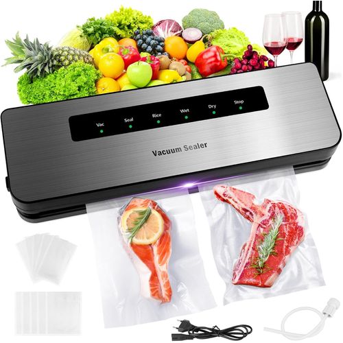 Machine Sous Vide Alimentaire 6 En 1, Appareil De Mise Sous Vide Avec 10 Sacs Sous Vide Et Tuyau Machine Sous Vide Professionnelle Pour Aliments Secs Et Humides