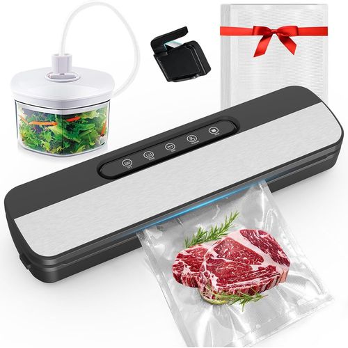 Machine Sous Vide Alimentaire, 7-En-1Appareil Sous Vide Alimentaire, Appareil De Mise Sous Vide Pour La Cuisson Sous Vide, Avec Cutter, 10 Sacs Prdcoups Et Tuyau D'Extraction[PLA6120614]