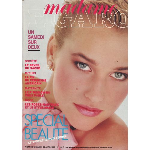 Madame Figaro / 23-04-1983 N12017 : Gabrielle Lazure (2p) - Gloria Swanson (2p) - Isabella Rossellini (1p) - David Bowie (1/4p) - Courrges (2p Pub Parfum) - Spcial Beaut