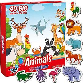 Magdum zoo animaux de la ferme 40 Aimants pour enfants-Real grands aimants de réfrigérateur pour Tod... 