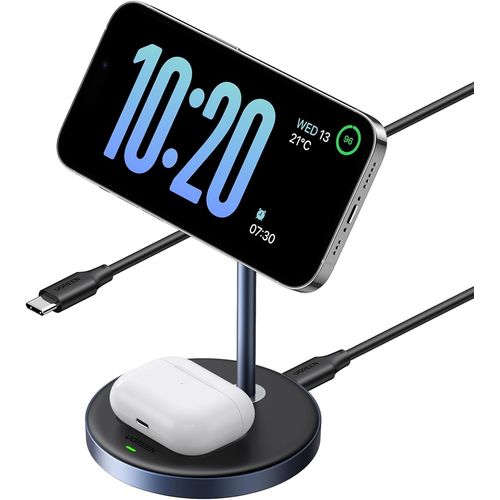 Magflow Chargeur Induction Iphone Qi Compatible Avec Magsafe Chargeur Sans Fil 2 En 1 Stand Chargeur Rapide Magntique Cble Usb C Compatible Avec Iphone 16 Plus Pro Max 15 14 13 Airpods 3 2