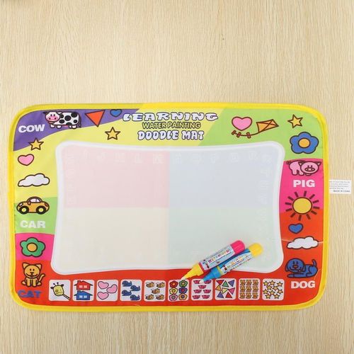Magic Doodle Mat Colore Eau Peinture Tissu Reutilisable Portable Developpement Jouet Enfants Cadeau, Rouge