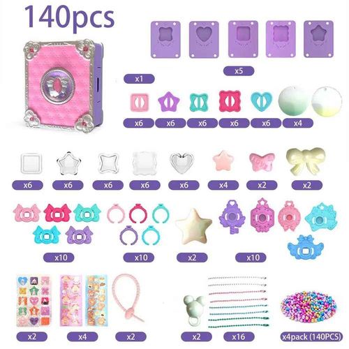 Magic Ple- Autocollants Cratifs Faits  La Main Pour Filles,Machine Guka,Jouets Pour Enfants,Ensemble D'invitation,,Bijoux,Bague,Cadeau De Nol,Polyvalent - Type 140pcs