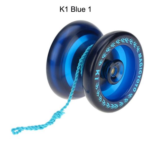 Magic Yoyoy01-Yoyo Classique En Alliage D'aluminium Et Mtal Avec Ficelle Rotative,10 Boules En Acier Inoxydable,Roulement Kk - Type K1 Blue 1