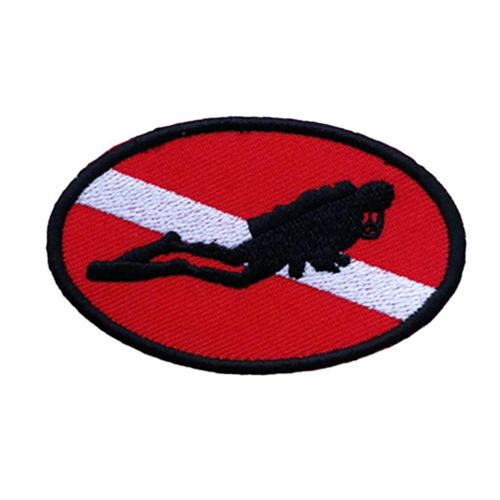 Magideal Ellipse Diver Vers Le Bas Drapeau Patch Brod Fer Sur Coudre Sur La Plonge Sous-Marine Padi Divers Emblme Souvenir