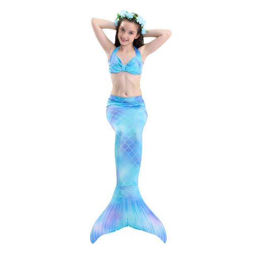 Maillot De Bain 3 Pieces Pour Fille Avec Queue De Poisson Et Bikini