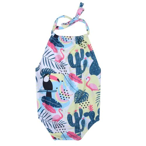 Maillot De Bain Une Piece Pour Bebe Et Enfant, Avec Joli Motif (Flamant Rose M)