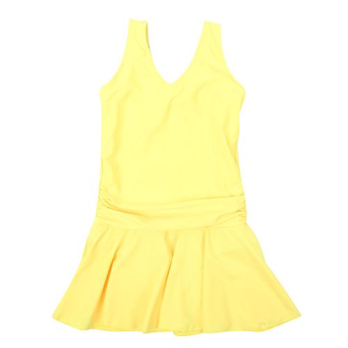 Maillot De Bain Une Piece Pour Bebe Fille Avec Noud Papillon, Jaune, Taille Xl