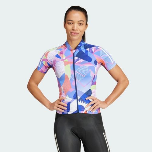 Maillot De Cyclisme 3 Bandes Essentials Pattern Clash Adidas - Dark Blue / Lucid Blue - L