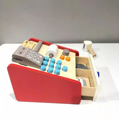 Maison De Jeu En Bois Pour Enfants, Simulation Mignonne Et Pratique, Jouets Attrayants, Caisse Enregistreuse, March Des Questions, Ensemble Pour Enfants