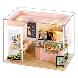 Maison de poupée En Bois Miniature Kit avec LED Lumière DIY Art Maison 