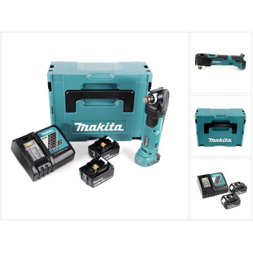 Makita Dtm 51 Rtj 18v Li-Ion Dcoupeur-Ponceur Multifonctions Sans Fil Avec Botier Makpac + 2x Batteries Bl 1850 5,0 Ah Li-Ion + Chargeur Rapide Dc 18 Rc