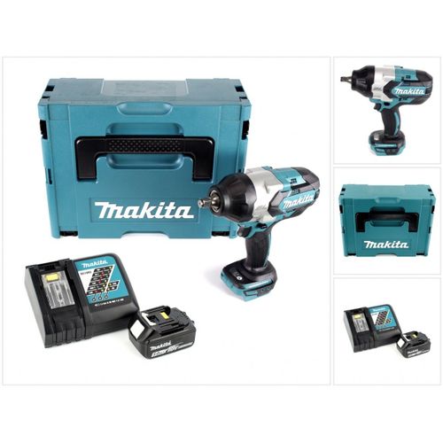 Makita Dtw 1002 18 V Li-Ion Brushless Boulonneuse  Chocs Sans Fil Avec Botier Makpac + 1x Batterie Bl 1850 18v 5,0 Ah + Chargeur Rapide Dc 18 Rc