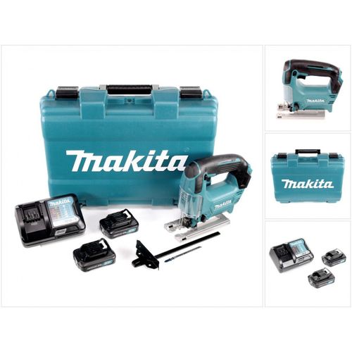 Makita Jv 101 Dwae 10,8 V Scie Sauteuse Pendulaire Sans Fil Avec Botier De Transport + 2 X Batteries 2 Ah 10,8 V + 1 X Chargeur