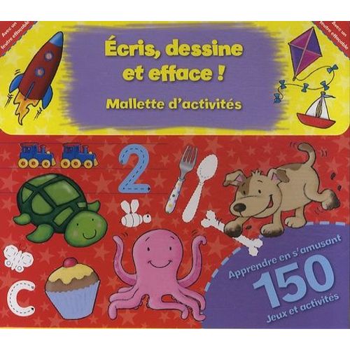 Mallette D'activits Ecris, Dessine Et Efface ! - Contient : 1, 2, 3 - Premiers Mots - Bbs Animaux   de Elcy  Format Coffret 