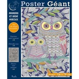 L Art Du Coloriage Maman Et Bebe Hiboux Poster Geant Rakuten