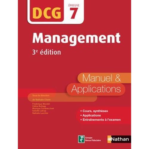 Management - Dcg Epreuve 7 - Manuel Et Applications 2017  