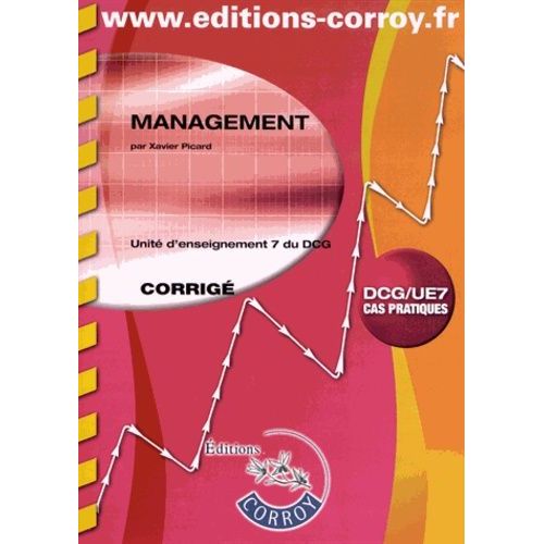 Management Ue 7 Du Dcg - Corrig   de Picard Xavier  Format Etui 