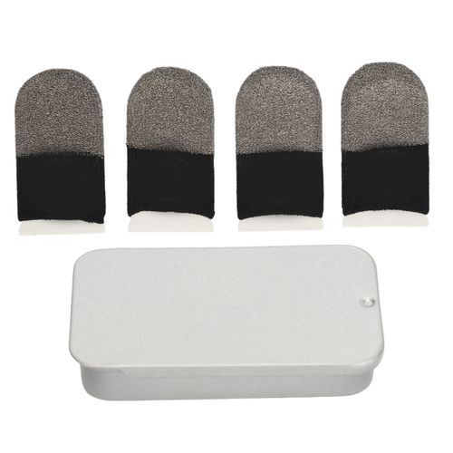 Manchons De Jeu AntidéRapants Et Anti-Transpiration, 4 PièCes, ProtèGe-Doigts De Jeu Mobile Avec BoîTe En Fer Pour Tous Les Appareils à éCran Tactile