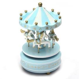 Manege Chevaux Musical Bois Carrousel Boite A Musique Jouet Jeu Pr Enfant Bebe Bleu Clair Lrpesh C3809 Mkk Rakuten