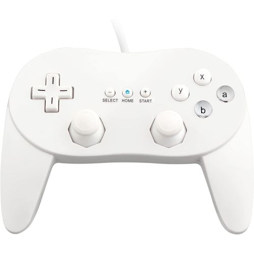 Manette Classique Filaire Pro Gamepad Joystick Pour Console De Jeux Vido Pour Wii Remote, Couleur Blanc