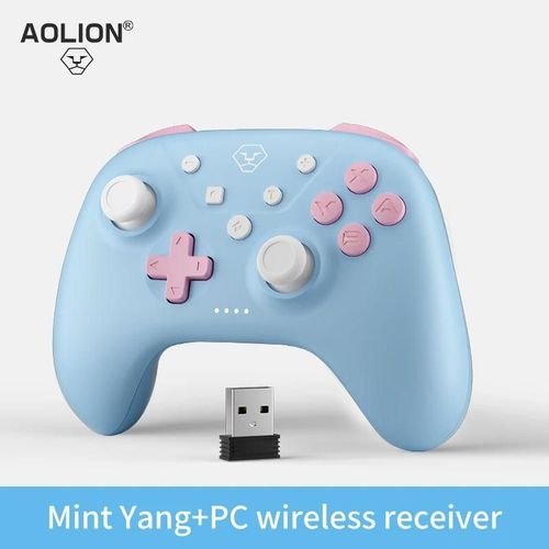 Manette De Jeu Bluetooth Pour Nintendo Switch, Manette De Jeu Pro, Prise En Charge De La Fonction Tubro, Pc, Ios, Android-Blue Add Receivr