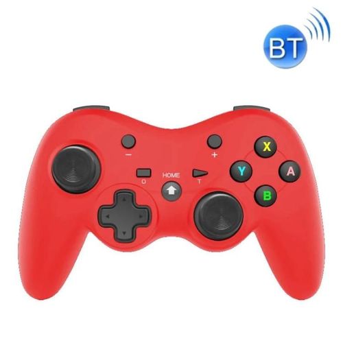 Manette De Jeu Bluetooth Sans Fil-Six Axes Pour Nintendo Switch Pro-(Jaune) Rouge (Neutre)