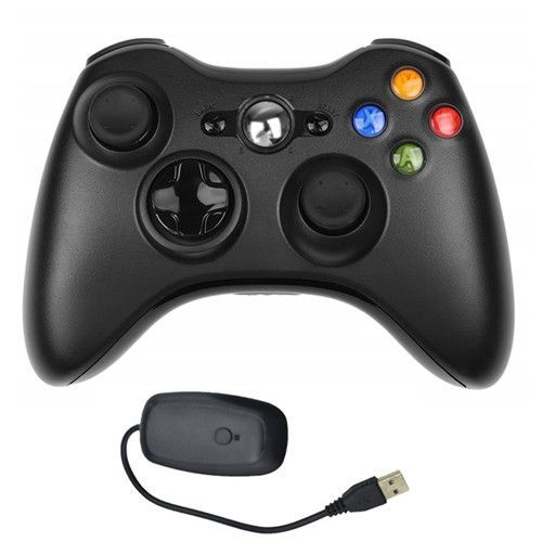 Manette De Jeu, Contrleur De Jeu De Tlcommande Sans Fil Pour Microsoft Xbox 360 Pc Windows 7 / 8/ 10 / Xp Whit Joypad - Noir