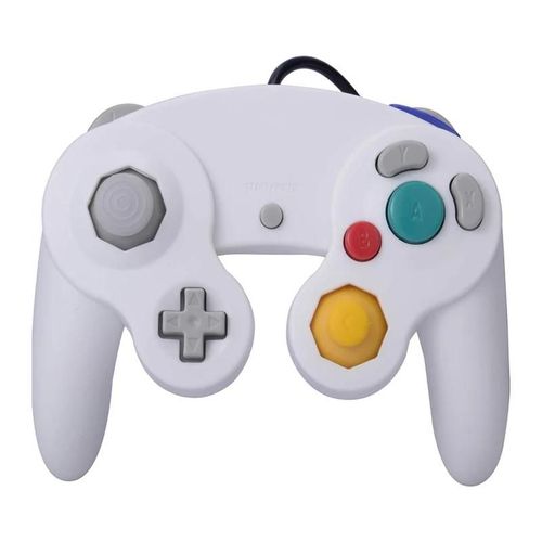 Manette De Jeu Filaire Classique Portable Avec Fonction De Vibration, Compatible Avec Wii Ngc Gamecube Game Cube-Silver