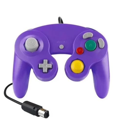 Manette De Jeu Filaire Pour Cube Ngc, Manette De Jeu  Bouton Unique Pour Console De Jeu Dlibrment-Purple