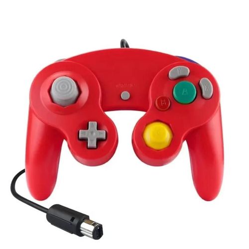 Manette De Jeu Filaire Pour Cube Ngc, Manette De Jeu  Bouton Unique Pour Console De Jeu Dlibrment-Red