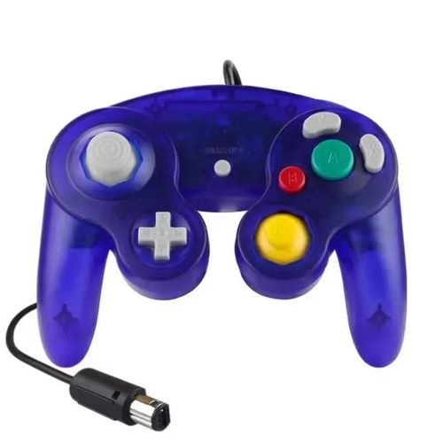 Manette De Jeu Filaire Pour Cube Ngc, Manette De Jeu  Bouton Unique Pour Console De Jeu Dlibrment-Transparentdark Blue