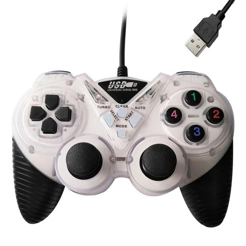 Manette De Jeu Filaire-Usb Joystick With Vibration Pour Pc-