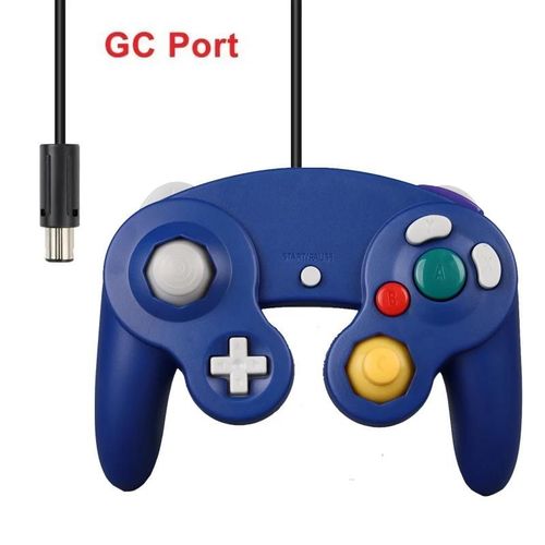 Manette De Jeu Filaire Usb Pour Ordinateur Mac Et Pc, Joystick Portable Compatible Avec Ngc Gc-Gc Blue