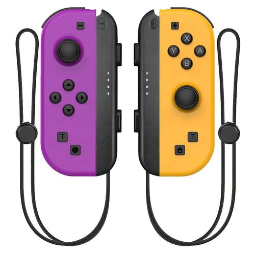 Manette De Jeu Joy-Sub Sans Fil Pour Nintendo Switch, Manette De Jeu, Manette De Jeu, Plusieurs Couleurs, Thoracde Commutateur, Touriste, Vibration, Pomercons-Purple Yellow Strap