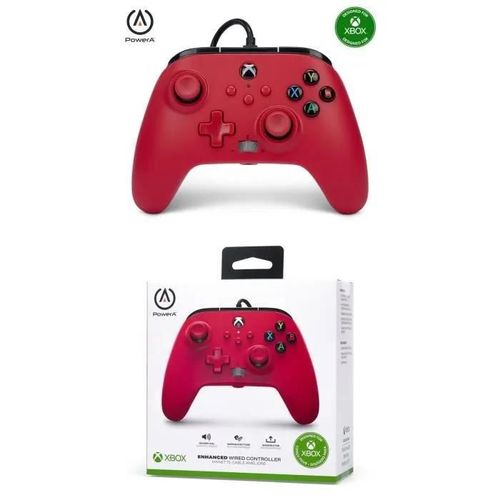 Manette De Jeu - Microsoft - X-S + Pc - Filaire 3m - Rouge - Vibration Oui