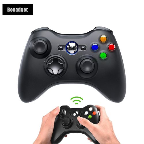 Manette De Jeu Sans Fil 2,4 G Pour Consoles De Jeux Vido Xbox 360/360 Slim/Pc, Joystick  Bascule 3d, Accessoires De Poigne De Jeu 360 Filaire Blanc