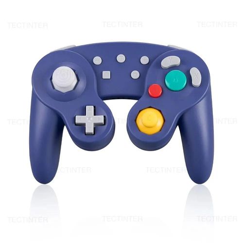 Manette De Jeu Sans Fil Bluetooth, Contrleur Gc Pour Switch Gamecube, Compatible Avec Nintendo Switch, Manette Lite Pour Pc-Bleu