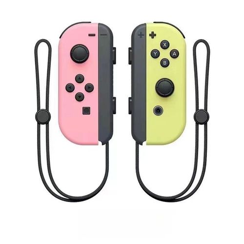 Manette De Jeu Sans Fil Compatible Avec La Manette Joy-Con De Nintendo Switch (Rose Et Jaune, Avec Sangle Joy-Pad）