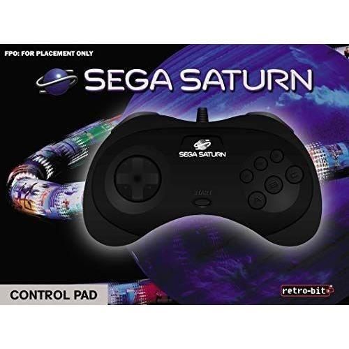 Manette Filaire Noire Retrobit Sega Saturn Connexion D'origine