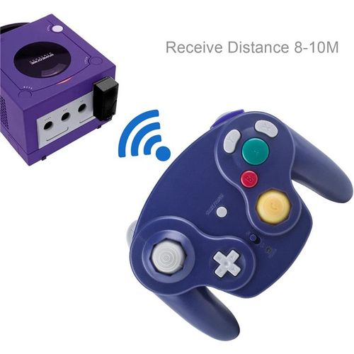 Manette Gamecube Bluetooth 2,4g Ngc Gamepad Joystick Gc Controller Gamecube Pad Jeux Avec Adaptateur Rcepteur Pour Wii U Gamecube - Bleu