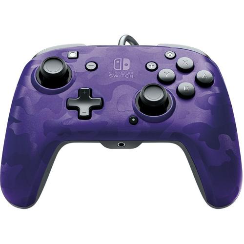 Manette Pdp Faceoff Deluxe+ Audio Wired Controller Filaire Violet Performance Designed Products Pour Nintendo Switch
