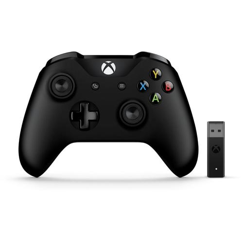 Manette Microsoft Xbox One Noire + Adaptateur Sans Fil Pour Windows 10