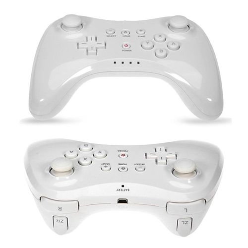 Manette Pour Nintendo Pour Contrleur Wii U Pro Usb Classique - Double Tlcommande Sans Fil Bluetooth Analogique - Blanc